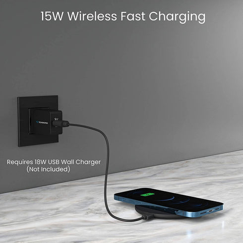 2-Pack 15W Wireless Charger Pad, Compatible with iPhone 15, 14, 13, 12, 11, XS, X, XR, Samsung S24, S23, S22, S21, S20, S10......