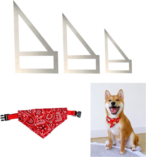 PIAOLGYI 3 Pcs M/S/L Reversible Dog Bandana Sewing Template Set DIY Craft Dog Bib Pattern for Small/Medium/Lager Size Dogs,Dog Scarf Sewing Quilti...