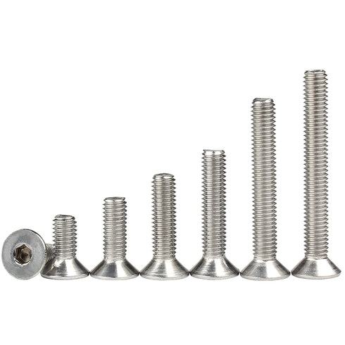 M10-1.5 x 55mm Flat Head Socket Cap Screws Bolts, Stainless Steel 18-8 (304), Bright Finish, Allen Socket Drive,Machine Screws Inner Hex Screw Fas...