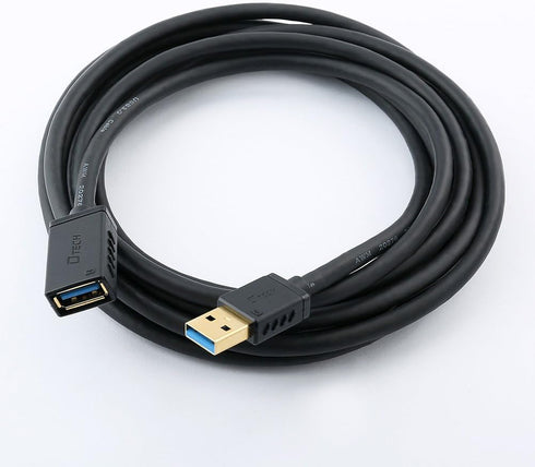 DTECH USB 3.0 Extension Cable 10ft Type A Male to Female Adapter with Gold Plated Connector (Black, 10 Feet)...