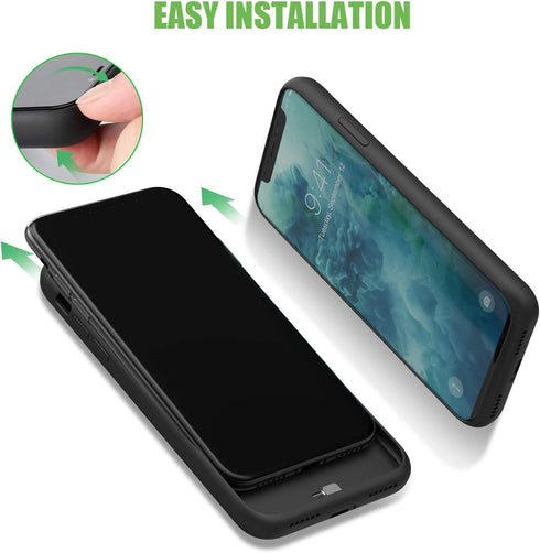 YHO Battery Case for iPhone Xs/X/10 Upgraded 6500mAh Protective Rechargeable Charging Case for iPhone X Extended Battery Pack for iPhone Xs Portab...