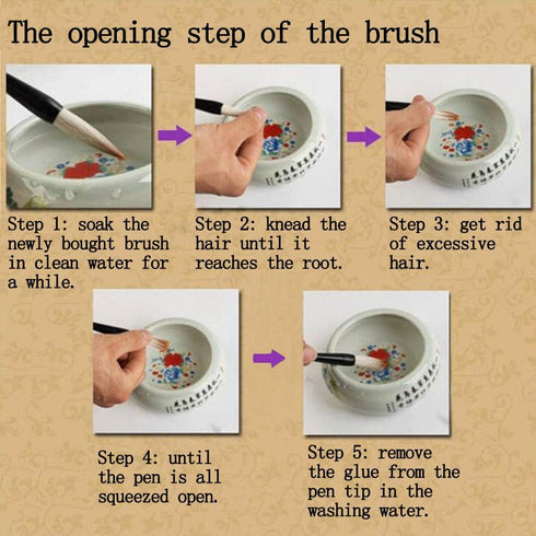 Chinese Calligraphy Brush Set - Watercolor Sumi Drawing Brushes for Writing & Painting - Pack of 8...