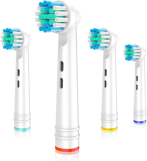 Replacement Brush Heads Compatible with Oral B Braun Electric Toothbrushes, 4PCS, Small Round Head Replace for Daily Clean, for Pro and Smart Seri...