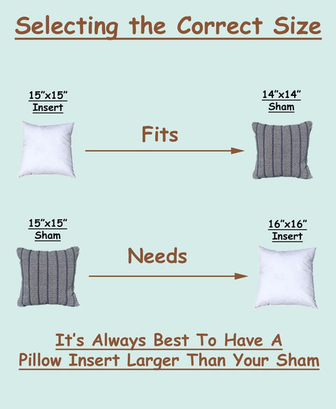 Pillowflex Premium Polyester Throw Pillow Insert - 15x15 - Ultra Soft Small Square Throw Pillow, Couch Sham, Lumbar, Back, Sofa - Machine Washable...