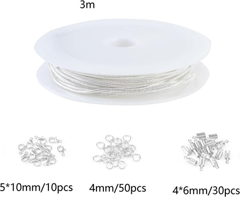 OEMOO 40 Feet Snake Chains Roll, Jewelry Necklace Chain with Jump Rings, Connectors and Lobster Clasps, Necklace Chains for Jewelry Making…...