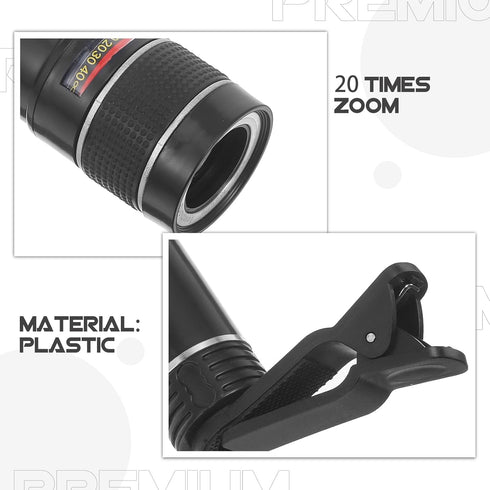 Housoutil Mobile Phone Telephoto Lens, Long Focus Lens, Phone Camera Lens Kit Long Focus Telephoto Lens with Clip for Smart Phone Tablet Pc Black...