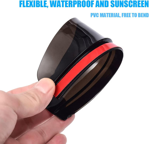 2PCS Car Rear View Mirror Rain Visor Guard, Carbon Fiber Auto Side Mirror Rain Eyebrows, Rainproof Waterproof PVC Rearview Mirror Rain Visor Smoke...