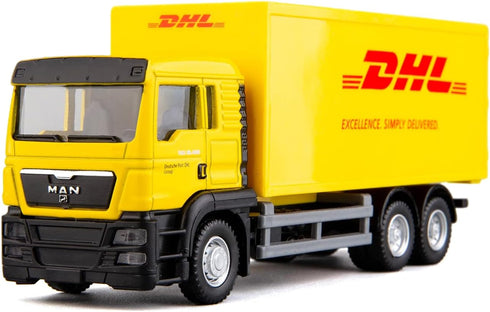 BDTCTK Compatible for DHL Container Truck Car Model Toy Cars, Zinc Alloy Die-Cast Vehicles Kid Toys for Boy Girl Gift...