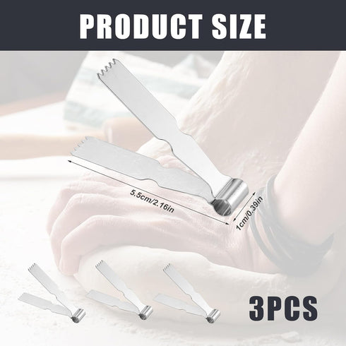3pcs Pastry Tongs, Dough Scraper Press Stainless Steel Clip Baking Crimper Tool for Decorating and Sealing Pie Crusts Bread Dessert Pastry Cakes K...
