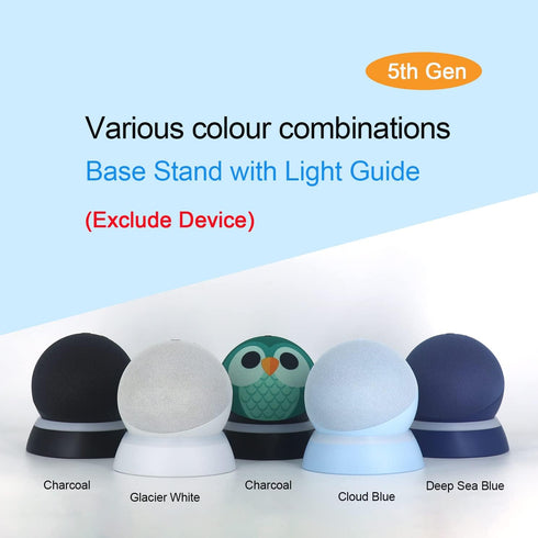 Table Stand for Echo Dot 5th Generation - C YECEN Desktop Holder Mount for Echo Dot 5th & 4th Gen, Base Bracket with Light Guide and with Built-in...