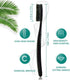 Large Long Head Toothbrush, 4-Pack, Upgraded Hard & Firm Charcoal Bristles, Whitening Teeth, Removing Plaque, Brace, Cigarette, Coffee and Other S...