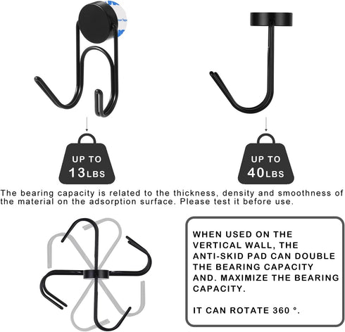 Magnetic Hooks 304 Stainless Steel Hooks Heavy Duty Magnets Hanging Hooks for Refrigerator Grill Toolbox Outdoor,Cruise Essentials Camper Accessor...