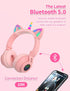 Unicorn Kids Headphones for girls,Unicorn Bluetooth headphones Foldable for Girls Toddlers Tablet/phones/amazon fire,Light Up kids wireless headph...