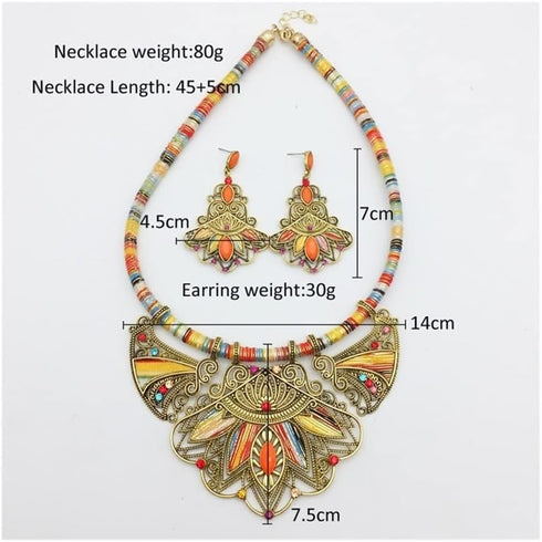 Stylish and Exquisite African fashion Jewelry Sets for Women - boho jewelry necklaces and Earring Sets for women with Simple Design, Perfect for A...