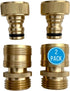Quick Connector Garden Hose Fittings (2 Pack) - Leak Free - 3/4" Snap-On Water Hose Adapter for Quick Release - Solid Brass - Quick Connection Gar...