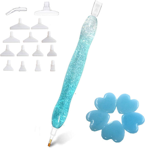 Diamond Art Painting Drill Bead Pen Accessories Tool Kit for Adult, 5D Diamond Painting Drill Pen Stylus Tips Placers Heads and Clay Shine Blue...