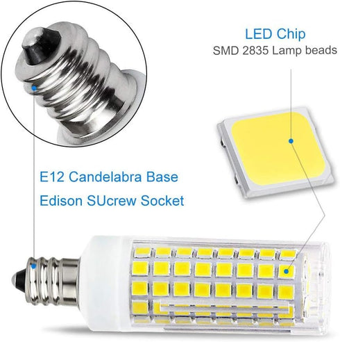 10W E12 LED Corn Light Bulb(4 Pack)E12 Dimmable 100 Watt Equivalent Bulb 1000LM 6000K Chandelier Bulbs Decorative Candle E12 Base for Home Lightin...