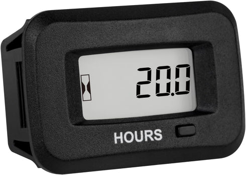 Runleader Digital LCD Hour Meter,AC/DC 5V to 277V for Lawn Mower Generator Motorcycle Golf Cart Forklift Scrubber Machine etc....