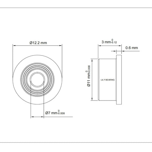 MF117ZZ 10PCS Flange Ball Bearing 7×11×3mm Double Metal Shielded Flanged Bearing Chrome Steel ABEC-1(P0) Z2 Deep Groove Ball Bearing for Industria...