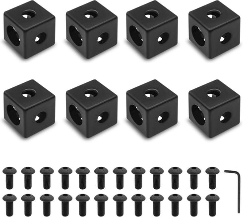 8pcs 2020 3-Way Corner Cube 2020 Extrusion Hardware T-Slot V-Slot Accessories with Screws and Nuts for 2020 Aluminum Extrusion Connector 3D Printe...