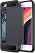 Vofolen for iPhone SE 2020 Case Wallet Credit Card Holder ID Slot Sliding Hidden Pocket Anti-Scratch Dual Layer Hybrid Bumper Armor Protective Har...