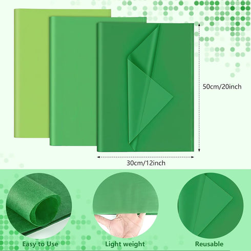 Sadaunbe 60 Sheets Mixed Green Tissue Paper for Packaging Gift Bags Decoration, Green Wrapping Tissue Paper Bulk for DIY Art Crafts Birthday Weddi...