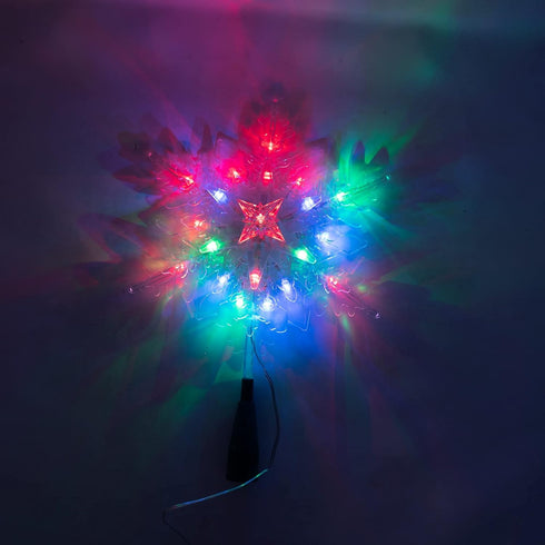 Kurt Adler 20-Light 10-Inch Clear Snowflake Treetop with Color-Changing RGB LED Bulbs...