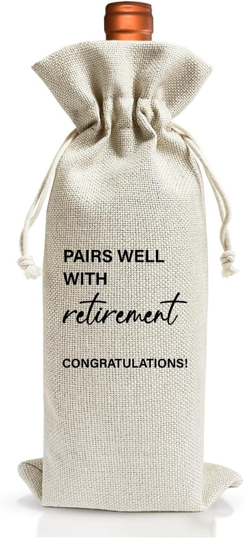 Retirement Wine Bag For Retirement Parties, Goodbye Farewell Leaving Gifts For Best Friend Colleagues Coworkers Boss Retirees, Retired Gift Idea W...