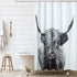 Cow Shower Curtain - White Shower Curtains for Bathroom Decor, Black and White Gray 3D Art Print (72x84,Grey Highland Cow)...