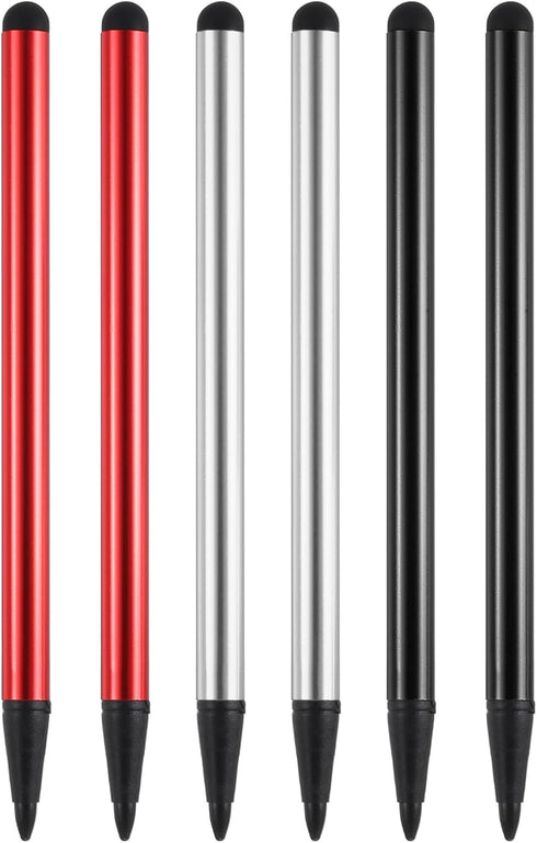 MECCANIXITY 6pcs 2 in 1 Phone Touch Screen Pen Resistive Stylus Pen Aluminum Alloy with Resistance Capacitive Tips Universal...