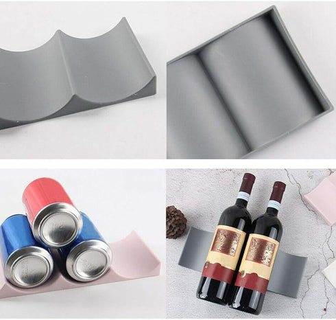 European Style Wine Rack, Modern Wave Shape Anti Slip Table Top Home Fridge Shelf, Wine Rack Countertops Display Stand Kitchen Storage Can Bottle ...
