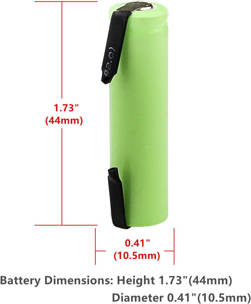 Kastar 2-Pack 1.2V Ni-MH AAA 1000mAh Rechargeable Battery w/Tabs Compatible with Electric Razors Toothbrushe High power Static Applications (Telec...