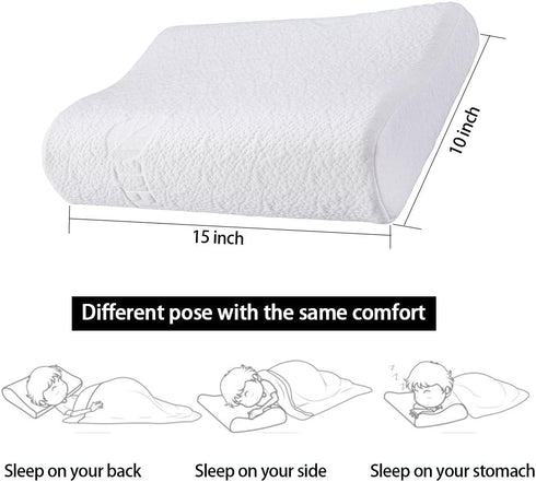 FMS Soft Comfy Memory Foam Contour Pillow for Children with Removable Case...