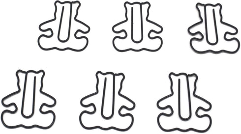 100 Count Bear Shaped Paper Clips Great for Paper Clip Collectors or Office Gift - Comes in Round Tin with Lid and Gift Box (Black)...