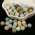 200Pcs 4mm Natural Smooth Amazonite Gemstone Beads Round Loose Stone Beads for Jewerly Making with Crystal Stretch Cord...