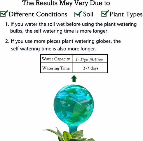 10pcs Plant Self Watering Globe Stakes, Aqua Plant Watering Stakes Automatic Plant Watering Bulb System Spikes, Flower Automatic Watering Device, ...