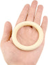 20 Pieces 70mm Wooden Rings, Natural Unfinished Solid Wooden Rings for Craft DIY, Jewelry Making...