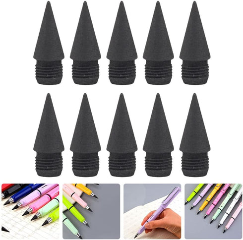 Replaceable Tips 10pcs Inkless Forever Pencil Refills Infinite Pencil Replaceable Graphite Nib Everlasting Pencils Replacement Head for Writing Dr...