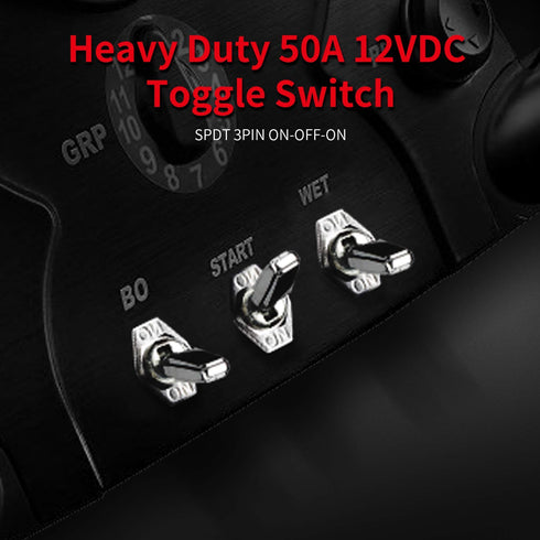 DaierTek ON-Off-ON 3 Position Toggle Switch 50 Amp 12V Heavy Duty 3 Way Toggle Switch SPDT 3 Pin 12 Volt for Automotive Car -2pcs...
