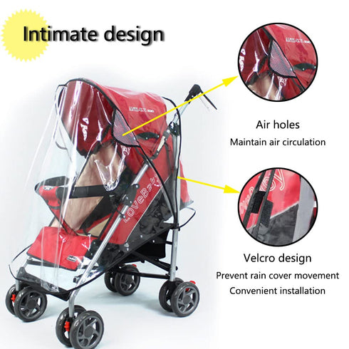 Siticoto Universal Stroller Rain Cover, Water Proof Baby Travel Stroller Weather Shield Accessory Protect from Rain Wind Snow Dust Insects Ventila...