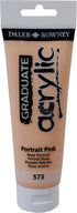 Daler-Rowney Graduate Acrylic Paint, Portrait Pink, 120ml - Acrylic Painting Supplies for Artists and Students - Acrylic Paints for Panels, Canvas...