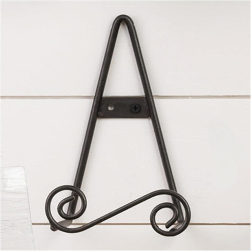 Swirl Scroll Design - 8 Inch Black Iron Decorative Easel Display Stand for Photos/Plates...