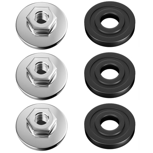 3 Sets Flange Nuts M10 Thread Hex Flanged Locknut Locking Stop Fastener Nut for 100 Type Angle Grinder Diamond Disc Grinding Disc Silver...
