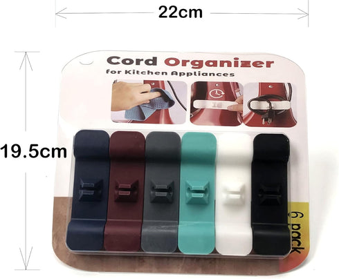 6 Pcs Cord Organizer for Appliances, holder Small Kitchen gadgets,Self adhesive keeper winder Stand Mixers Coffee Maker, Pressure Cooker and Air F...