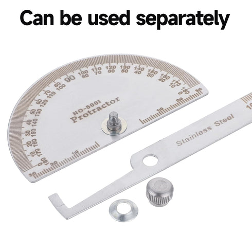 Stainless Steel Protractor Large Protractor Angle Protractor 180 Degrees Two Arm Ruler Angle Finder Ruler Woodworking Ruler Angle Measure Tool Cra...
