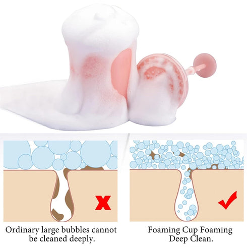Face Foam Maker 2 PCS Facial Cleansing Tool Rich Cream Foamer Deep Cleanser Foam Maker Cup Cleansing Foaming Maker for Wash Facial Skin (Pink)...