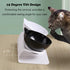 Love Dream Double Dog Cat Bowls with Raised Stand, Pet Food Water Feeder Bowl, 15° Tilted Pet Bowl Stress-Free Suit for Cats Small Dogs (Black+Whi...