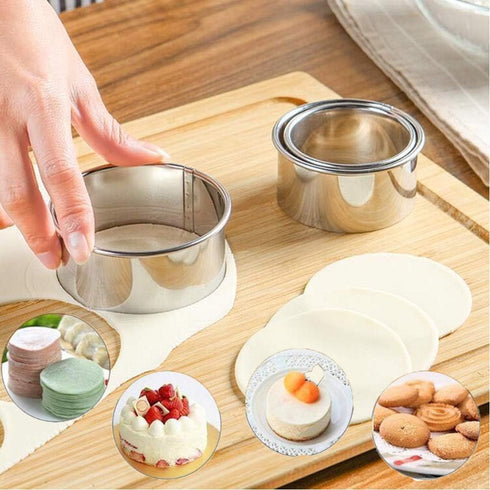 Cookie Cutters - Biscuit Cutters/Stainless Steel Dumpling Cutters/Cake Pastry Cutters/Cake Cookie Scone Cutters Molds stamps for Cooking Baking (3...