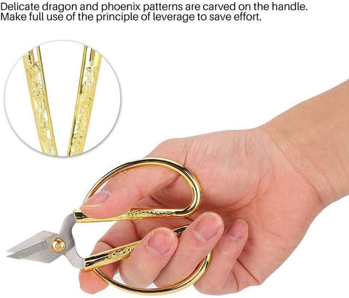 Sewing Scissors, Household Scissors with Large Golden Handle Small Silver Cutters Crafts Making Tool Ideal for Jewelry Processing Jewelry Making N...