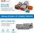 JRready Deutsch Connector 2 Pin Connector Kits with 16 Solid Contacts(14-20AWG),ST6328-2 DT Series Waterproof Connector 2 Pin 5 Set and Deutsch Pi...